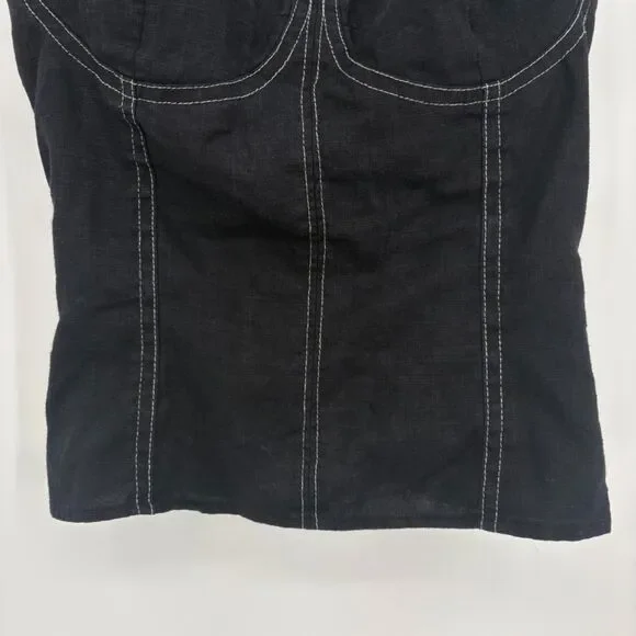 Reformation Libra Bustier Linen Top, Sz 0, Black White Sexy Reputation Edgy - Picture 6 of 10